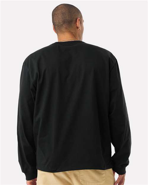 BELLA + CANVAS 4651 Unisex 7.5 oz Heavyweight Long Sleeve Tee - Black - model back