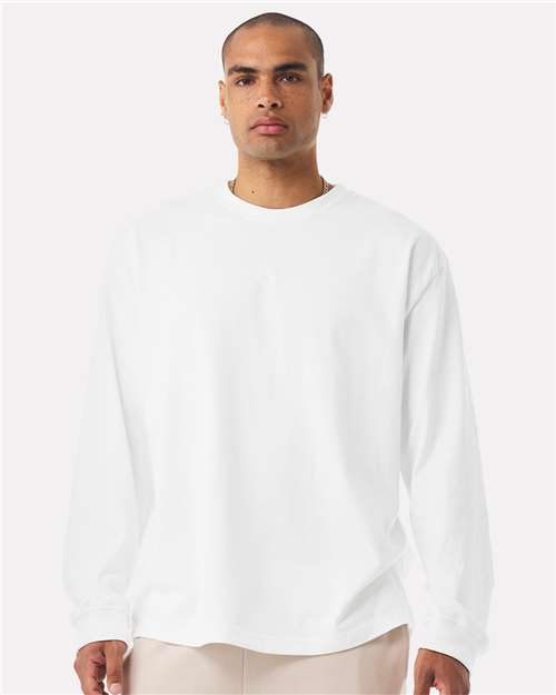 BELLA + CANVAS 4651 Unisex 7.5 oz Heavyweight Long Sleeve Tee - White - model front