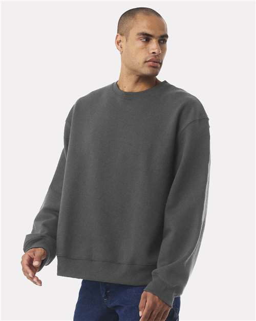 BELLA + CANVAS 4711 Unisex 10 oz. Heavyweight Crewneck Sweatshirt - Asphalt - model side