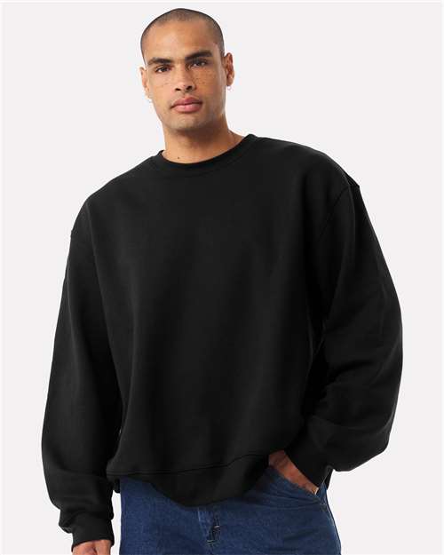 BELLA + CANVAS 4711 Unisex 10 oz. Heavyweight Crewneck Sweatshirt - Black - model front