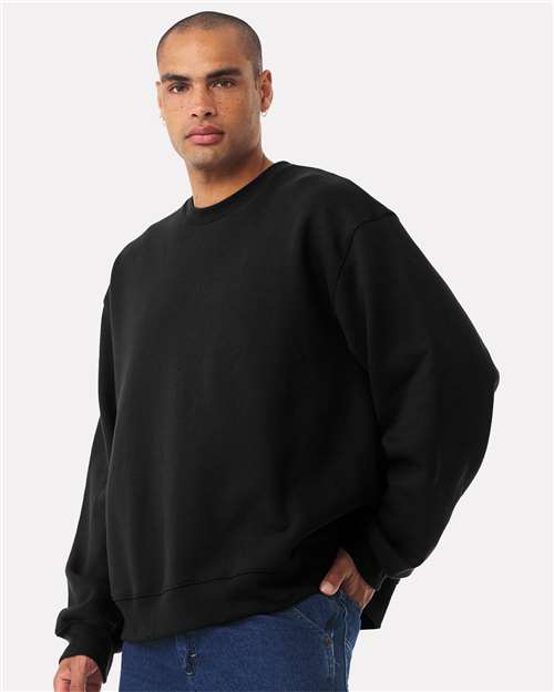 BELLA + CANVAS 4711 Unisex 10 oz. Heavyweight Crewneck Sweatshirt - Black - model side