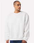 BELLA + CANVAS 4711 Unisex 10 oz. Heavyweight Crewneck Sweatshirt - White - model front