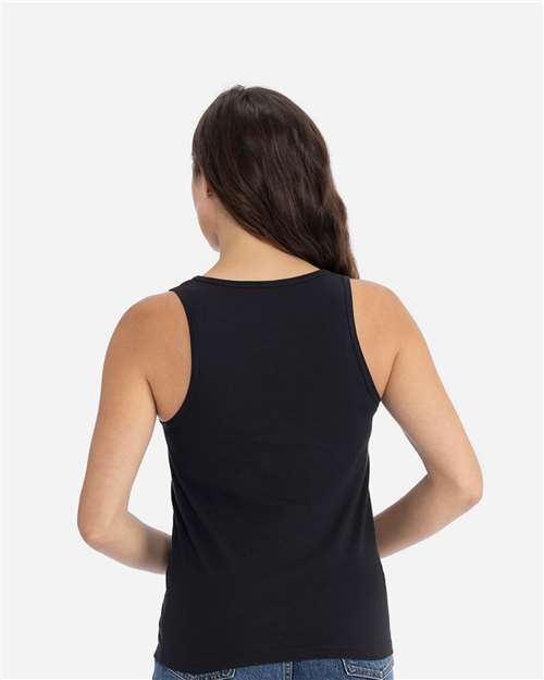 Next Level 3933 Women's Cotton Tank - Black - model back