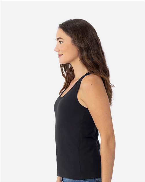Next Level 3933 Women's Cotton Tank - Black - model side