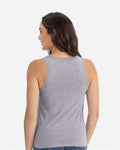 Next Level 3933 Women's Cotton Tank - Heather Grey - model back