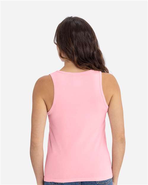 Next Level 3933 Women's Cotton Tank - Light Pink - model back