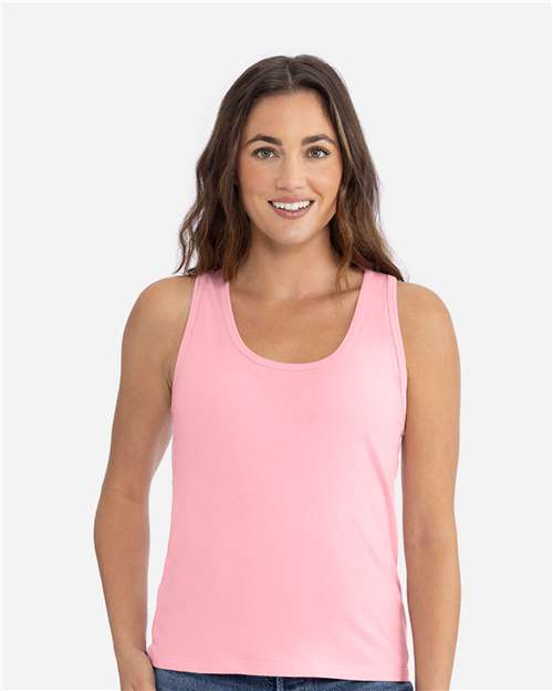 Next Level 3933 Women's Cotton Tank - Light Pink - model front