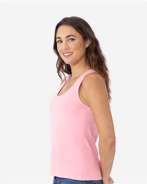 Next Level 3933 Women's Cotton Tank - Light Pink - model side