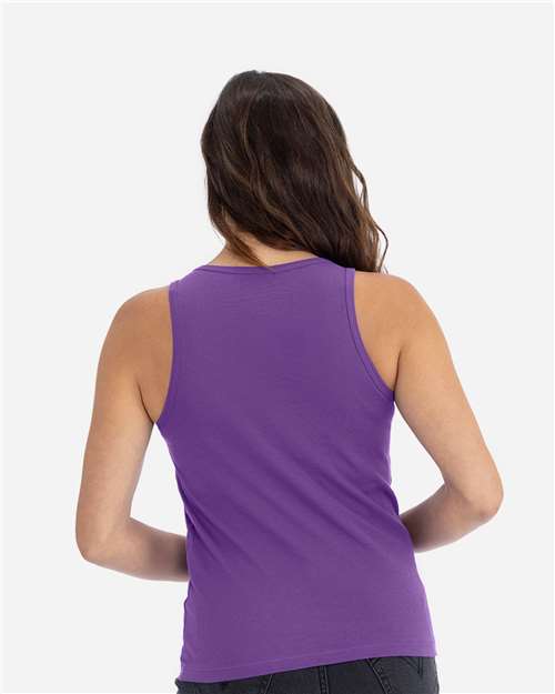 Next Level 3933 Women's Cotton Tank - Purple Rush - model back