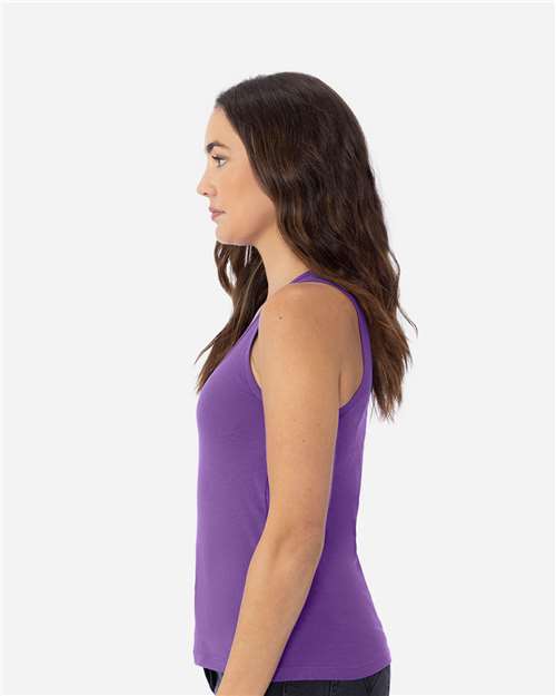 Next Level 3933 Women's Cotton Tank - Purple Rush - model side