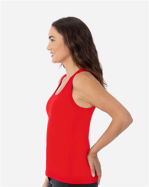 Next Level 3933 Women's Cotton Tank - Red - model side