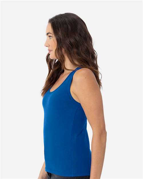 Next Level 3933 Women's Cotton Tank - Royal - model side