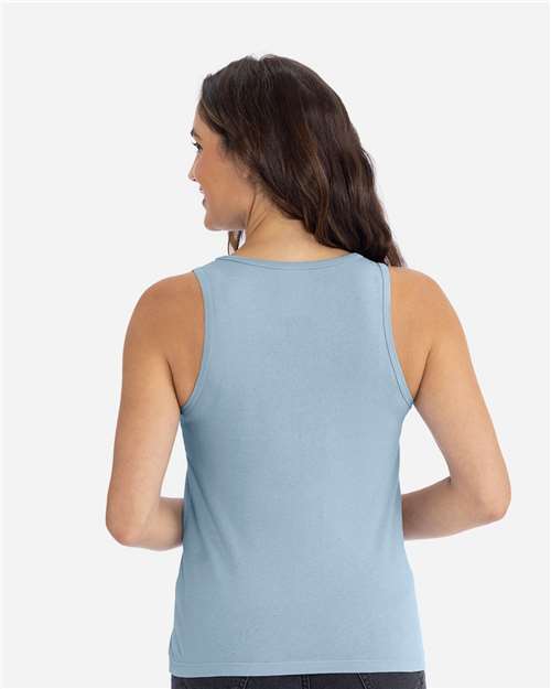 Next Level 3933 Women's Cotton Tank - Stonewash Denim - model back
