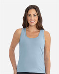 Next Level 3933 Women's Cotton Tank - Stonewash Denim - model front