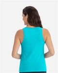 Next Level 3933 Women's Cotton Tank - Tahiti Blue - model back