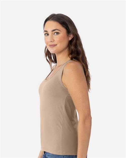 Next Level 3933 Women's Cotton Tank - Tan - model side