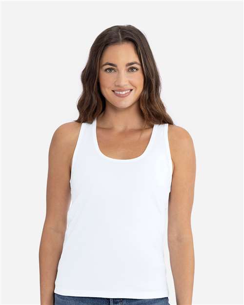 Next Level 3933 Women's Cotton Tank - White - model front