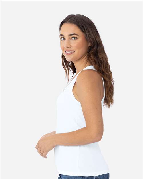 Next Level 3933 Women's Cotton Tank - White - model side
