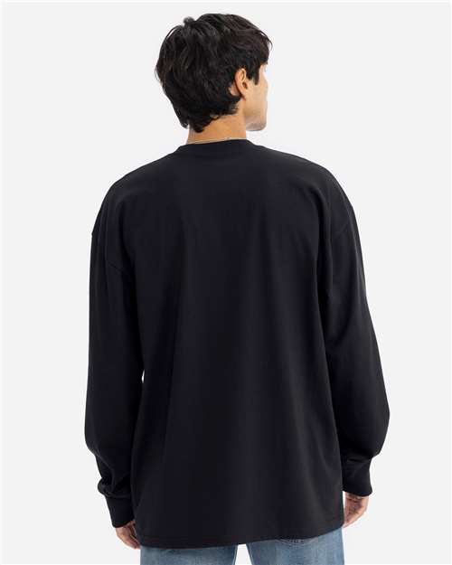 Next Level 7211 Unisex Heavyweight Long Sleeve T-Shirt - Black - model back
