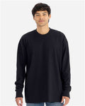 Next Level 7211 Unisex Heavyweight Long Sleeve T-Shirt - Black - model front