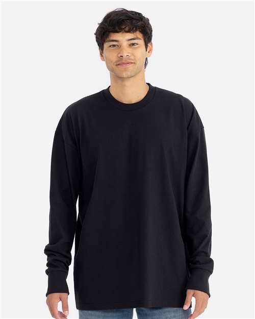 Next Level 7211 Unisex Heavyweight Long Sleeve T-Shirt - Black - model front