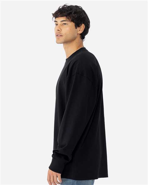 Next Level 7211 Unisex Heavyweight Long Sleeve T-Shirt - Black - model side