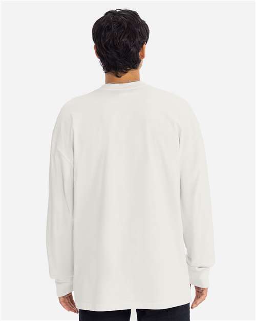 Next Level 7211 Unisex Heavyweight Long Sleeve T-Shirt - Bone - model back