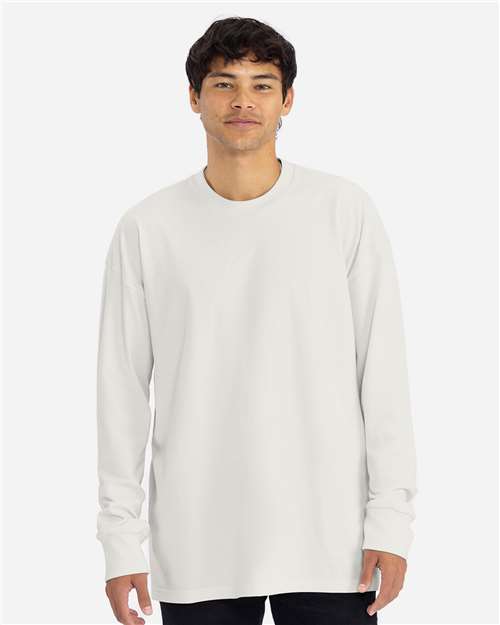 Next Level 7211 Unisex Heavyweight Long Sleeve T-Shirt - Bone - model front