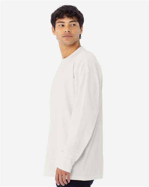 Next Level 7211 Unisex Heavyweight Long Sleeve T-Shirt - Bone - model side