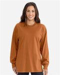 Next Level 7211 Unisex Heavyweight Long Sleeve T-Shirt - Clay - model front