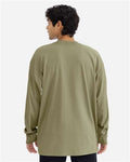 Next Level 7211 Unisex Heavyweight Long Sleeve T-Shirt - Light Olive - model back
