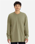 Next Level 7211 Unisex Heavyweight Long Sleeve T-Shirt - Light Olive - model front