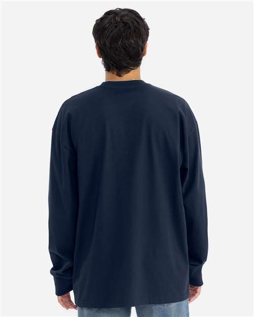 Next Level 7211 Unisex Heavyweight Long Sleeve T-Shirt - Midnight Navy - model back