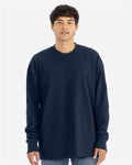 Next Level 7211 Unisex Heavyweight Long Sleeve T-Shirt - Midnight Navy - model front