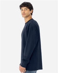 Next Level 7211 Unisex Heavyweight Long Sleeve T-Shirt - Midnight Navy - model side