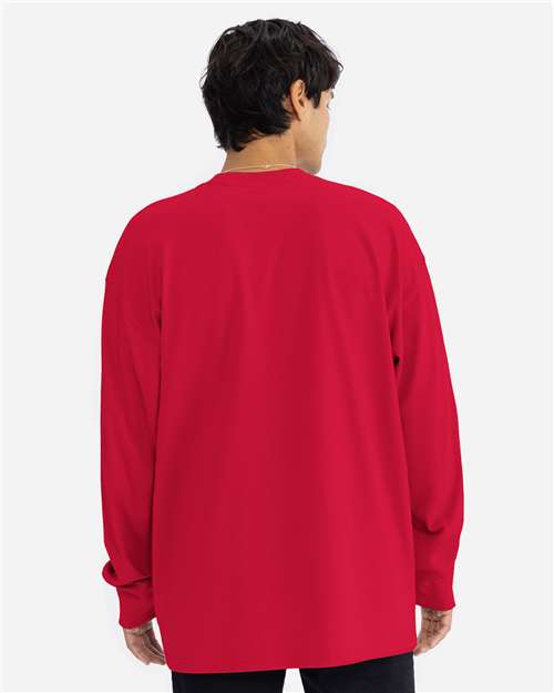 Next Level 7211 Unisex Heavyweight Long Sleeve T-Shirt - Red - model back