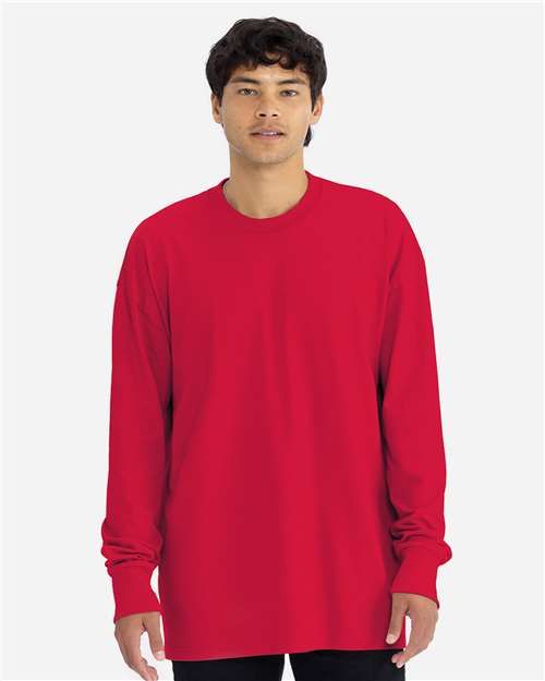 Next Level 7211 Unisex Heavyweight Long Sleeve T-Shirt - Red - model front