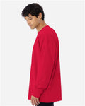 Next Level 7211 Unisex Heavyweight Long Sleeve T-Shirt - Red - model side