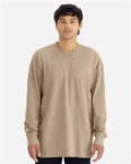 Next Level 7211 Unisex Heavyweight Long Sleeve T-Shirt - Tan - model front