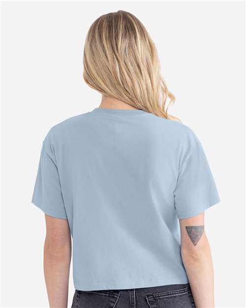 Next Level 1580 Women's Ideal Crop Top - Stonewash Denim - model back