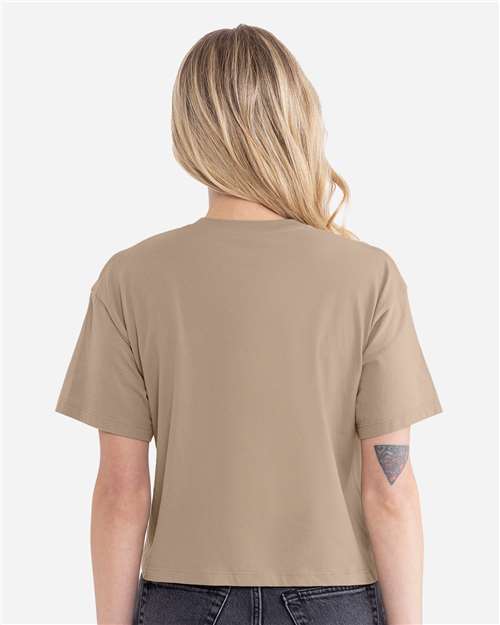 Next Level 1580 Women's Ideal Crop Top - Tan - model back