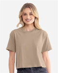 Next Level 1580 Women's Ideal Crop Top - Tan - model front