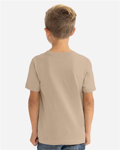 Next Level 3310 Youth Cotton T-Shirt - Tan - model back