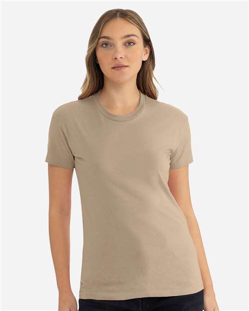 Next Level 3910 Women's Cotton Relaxed T-Shirt - Tan - model front