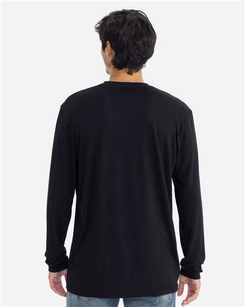 Next Level 6071 Men's Triblend Long Sleeve T-Shirt - Black - model back