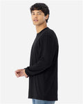 Next Level 6071 Men's Triblend Long Sleeve T-Shirt - Black - model side