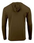 Paragon 220 Unisex Bahama Performance Hooded Long Sleeve T-Shirt - Woodland Brown - back