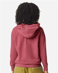 Comfort Colors 1467 Unisex Garment-Dyed Lightweight Hooded Sweatshirt - Crimson - model back