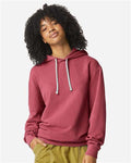 Comfort Colors 1467 Unisex Garment-Dyed Lightweight Hooded Sweatshirt - Crimson - model front
