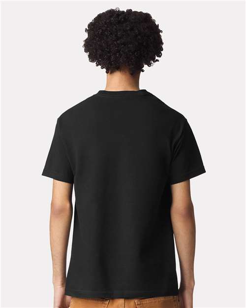 American Apparel 1301GD Unisex Garment-Dyed Heavyweight Cotton Tee - True Black - model back
